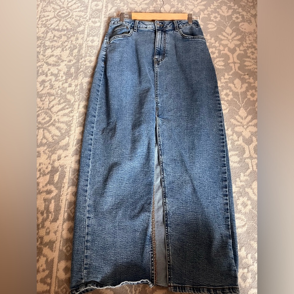 ASOS Design denim maxi skirt